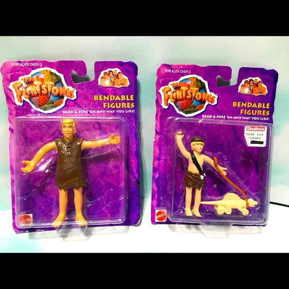 THE FLINTSTONES 1993 Bendable Figures NWT - Picture 1 of 12